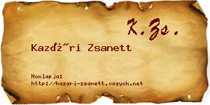 Kazári Zsanett névjegykártya